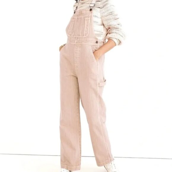 Madewell Denim - Madewell x Backdrop Peach Pink Orange Overalls Size Medium